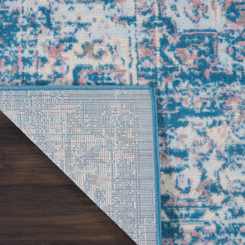 Bungalow Rose Burnie Oriental Blue/Ivory Area Rug & Reviews Wayfair